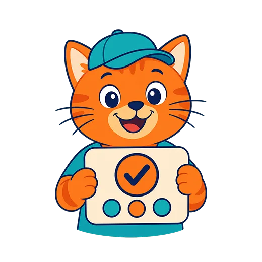 Catestia cat with a test card